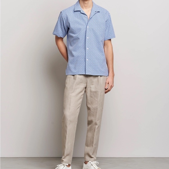 Gitman Vintage: Summer Ready Jacquard Shirt - Blue/L - Picture 2 of 4